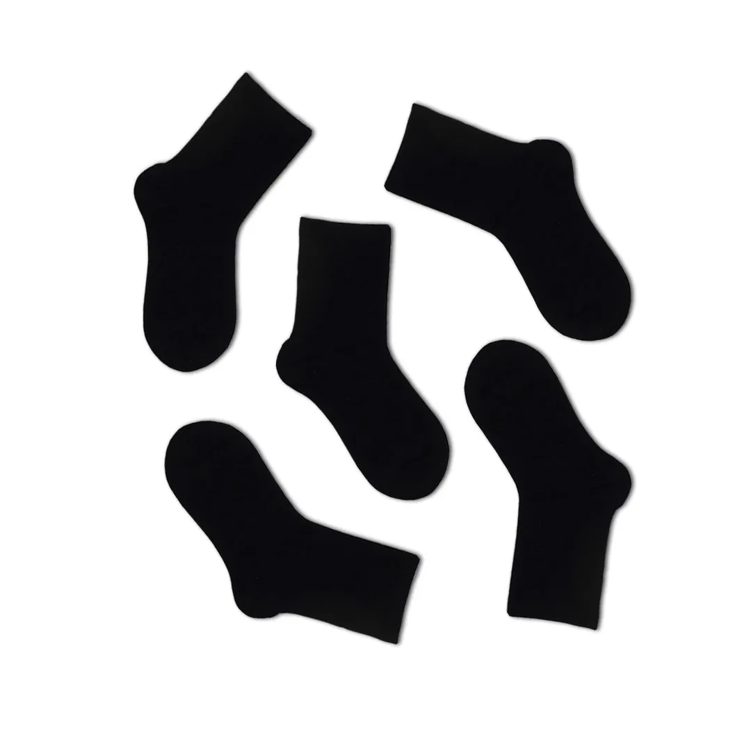 5pk Bamboo Ankle Socks - Black