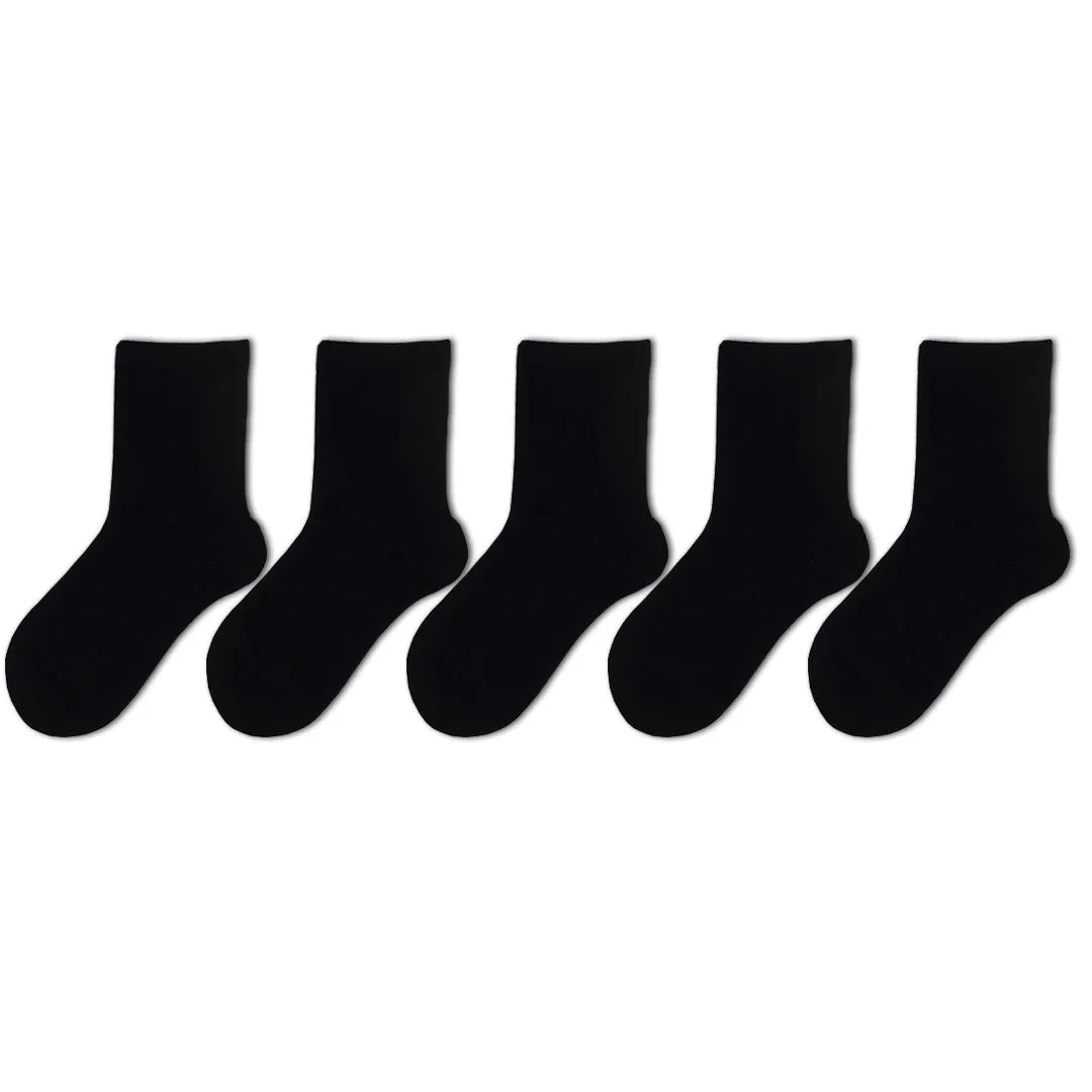 5pk Bamboo Ankle Socks - Black
