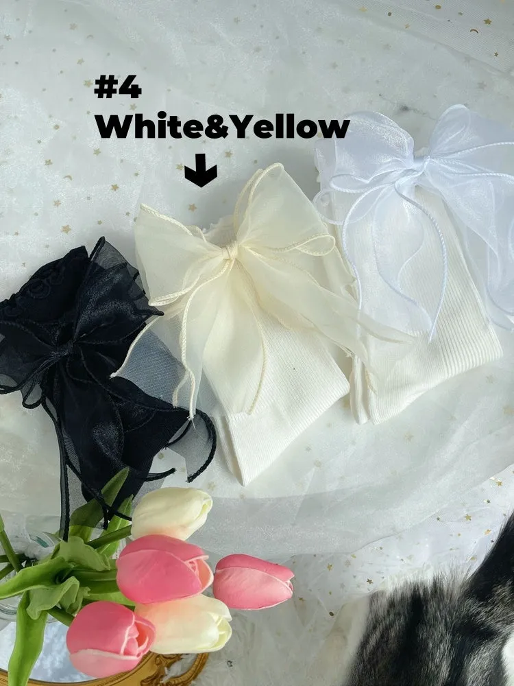 6 Options Big Bow LolitaCalf/Ankle Socks