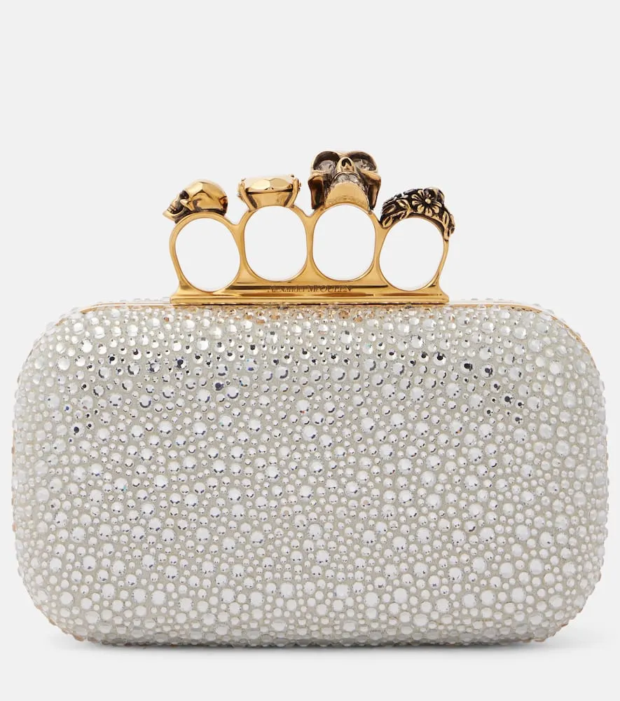 Alexander McQueen Skull Knuckle embellished clutch
