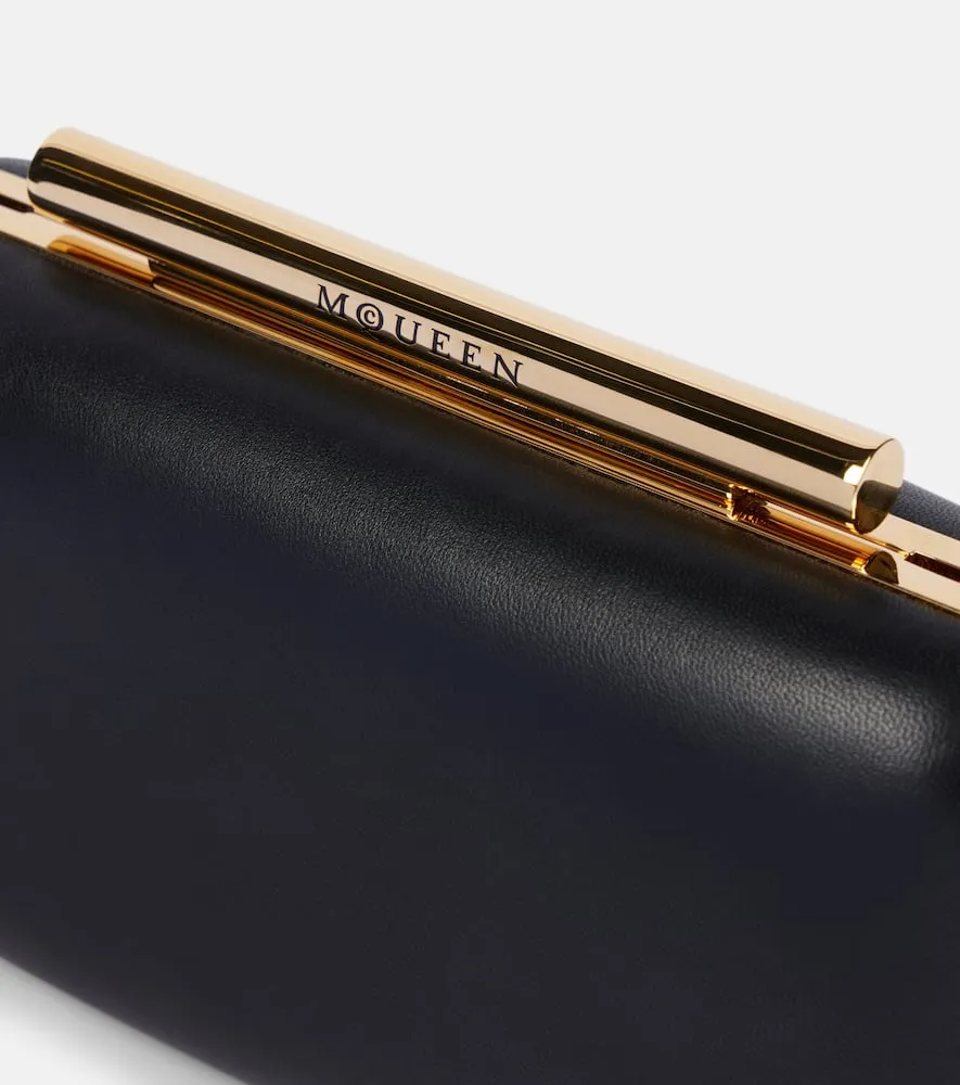 Alexander McQueen T-Bar Mini leather box clutch