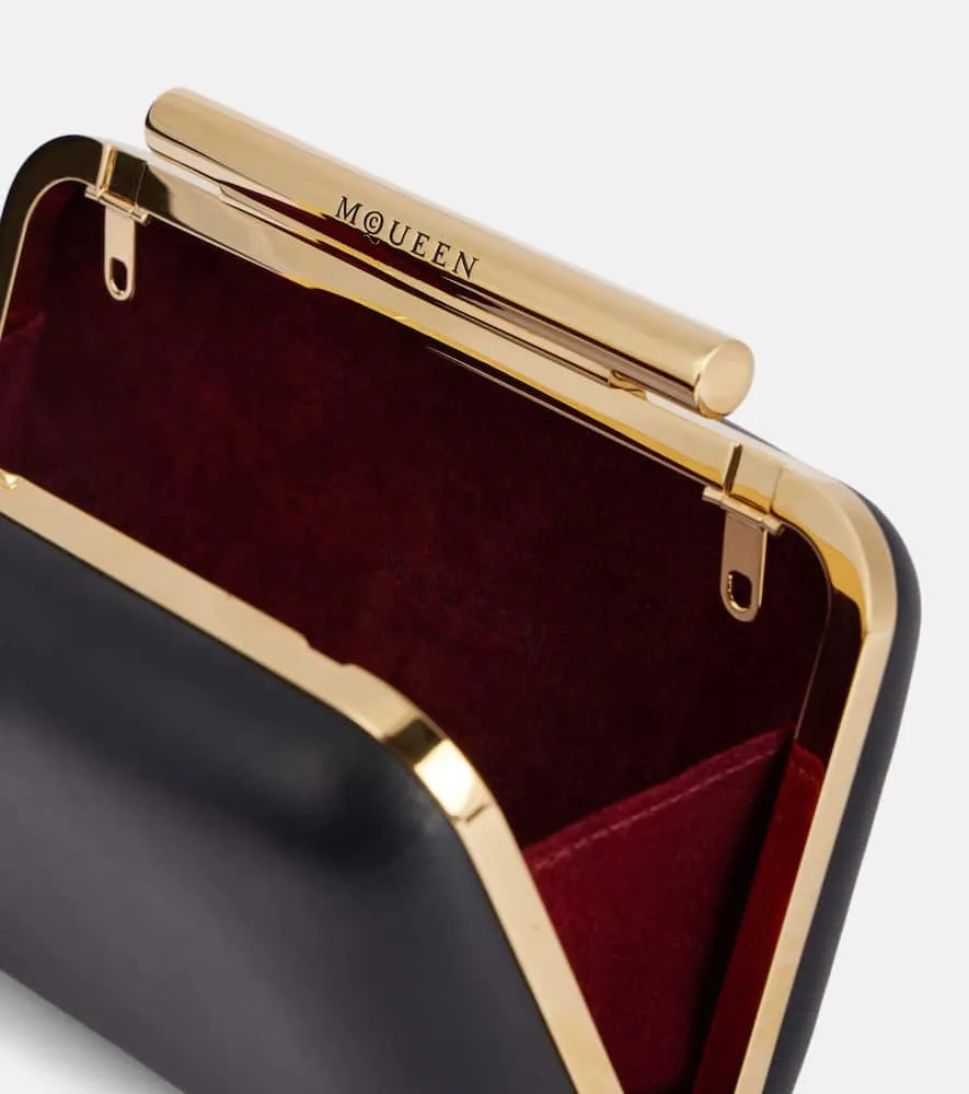 Alexander McQueen T-Bar Mini leather box clutch