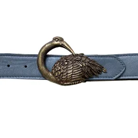 Bird Belt - Powder Blue Leather