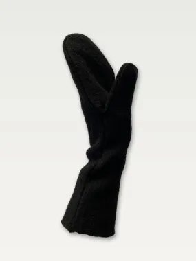Boiled Wool Mittens in Black