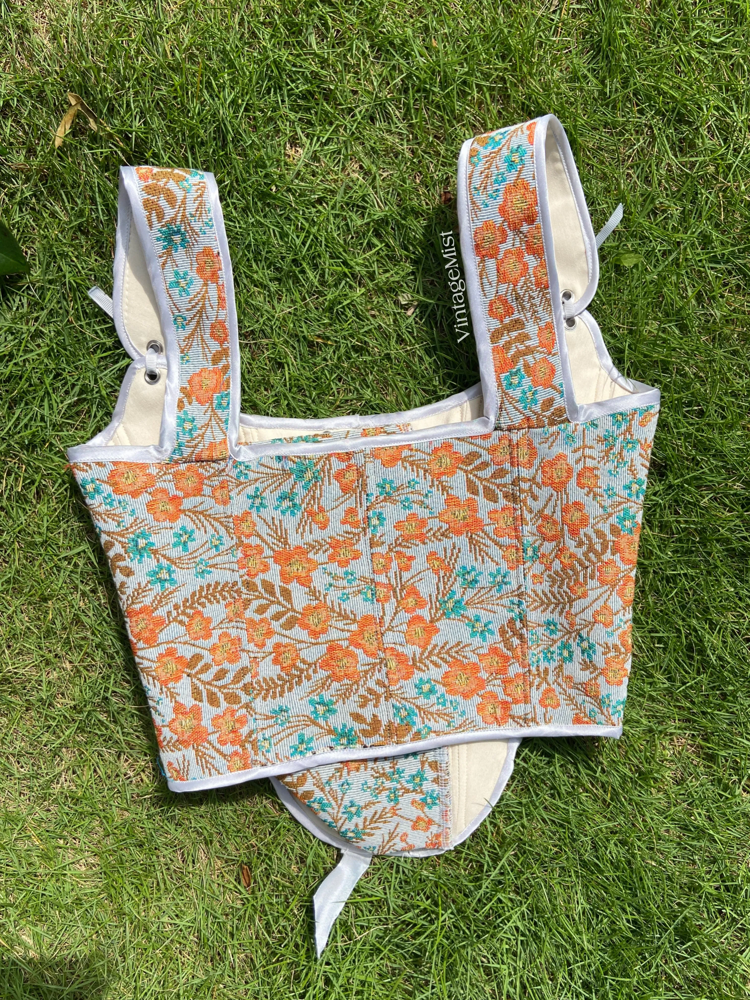 Botanical Floral Tapestry Corset Top