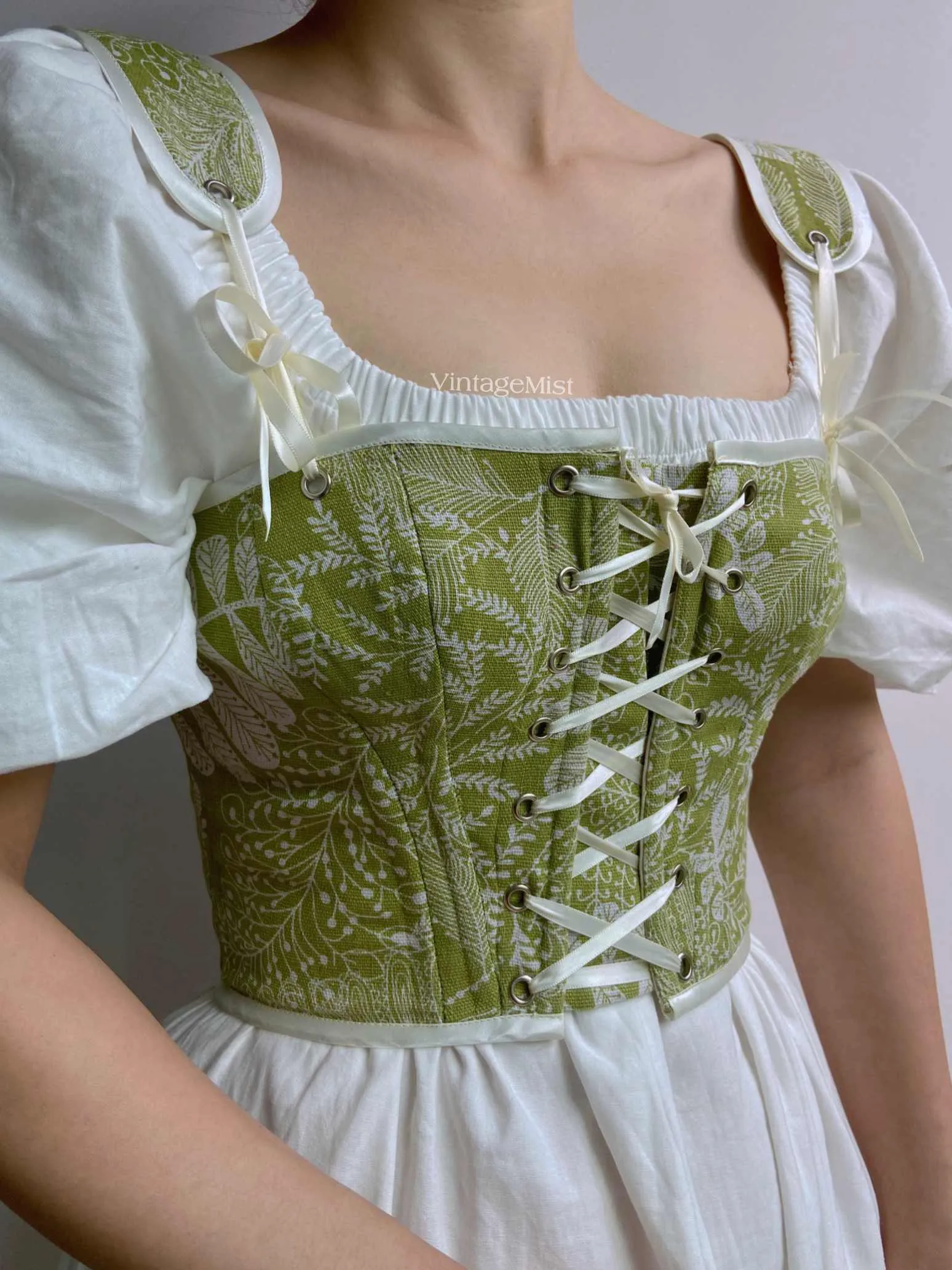 Botanical Print Floral Tapestry Corset