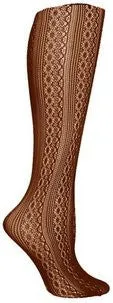 Brown Nordic Textured Knee High Trouser Socks (Women's)