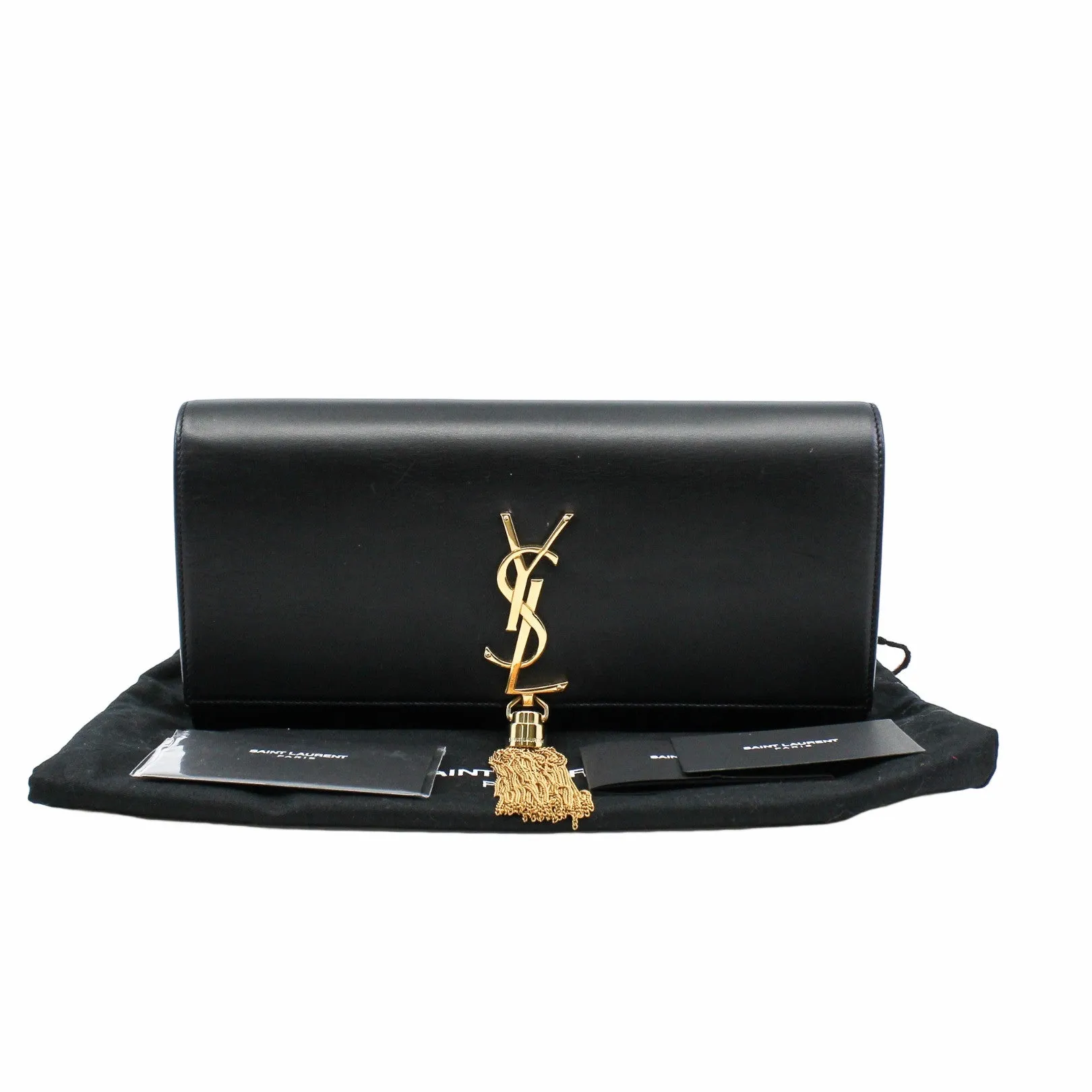 clutch leather black  ghw