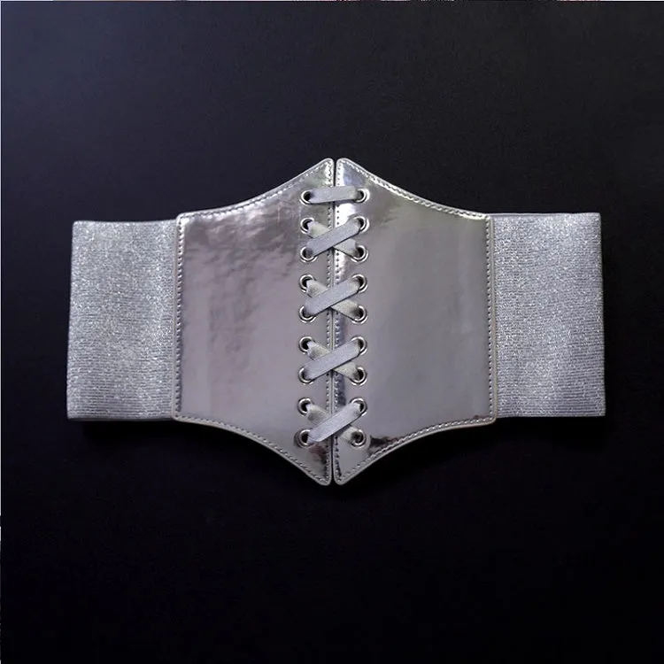 Cyberpunk Lolita Silver Lace-up Corset Belt