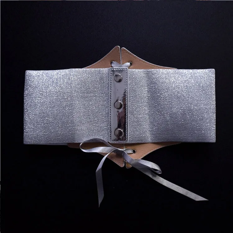 Cyberpunk Lolita Silver Lace-up Corset Belt
