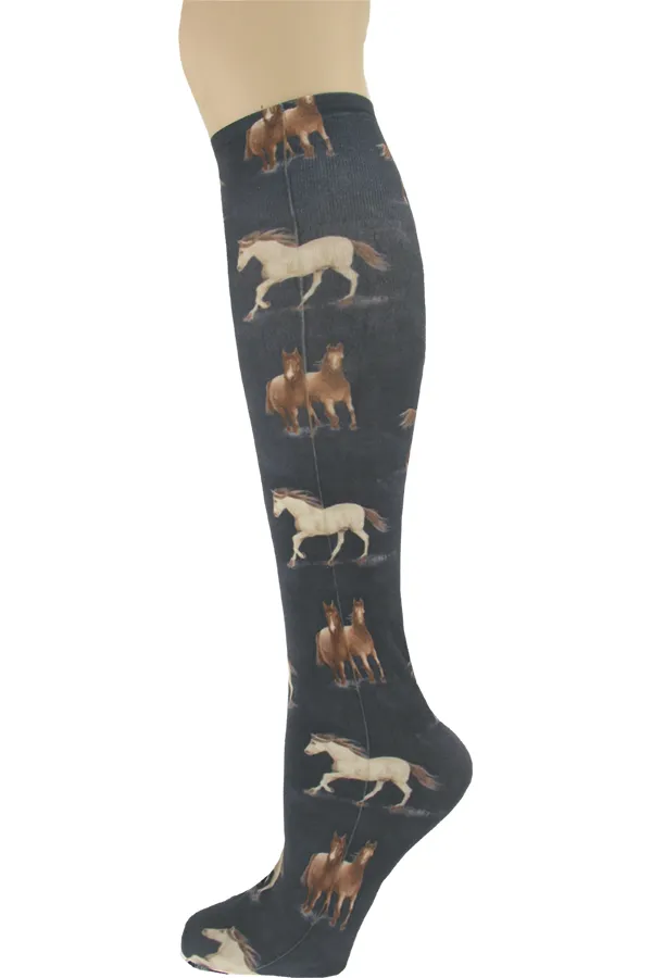 Equine Nights Opaque Knee Highs (Women's)