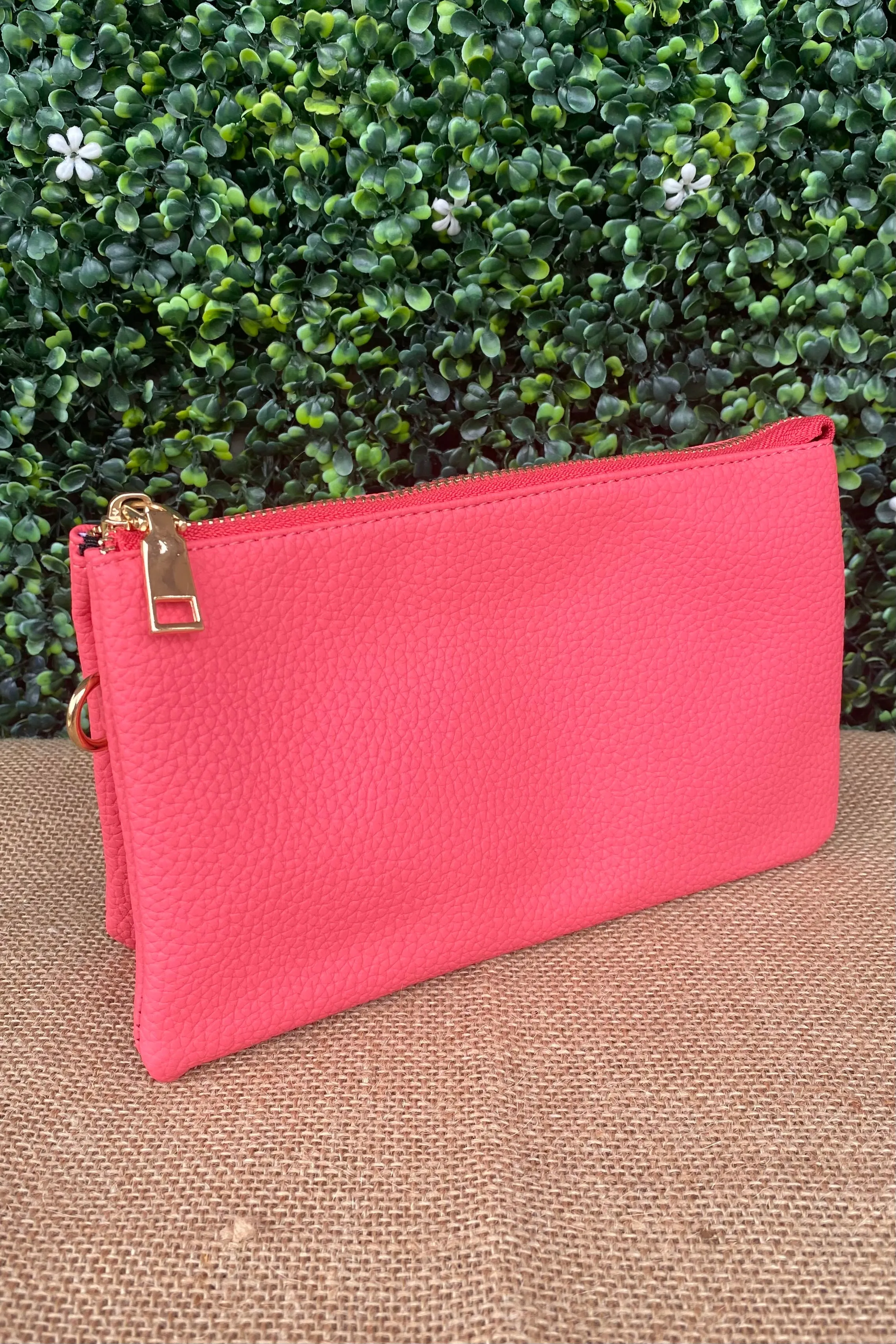 Faux Leather Wristlet/Purse