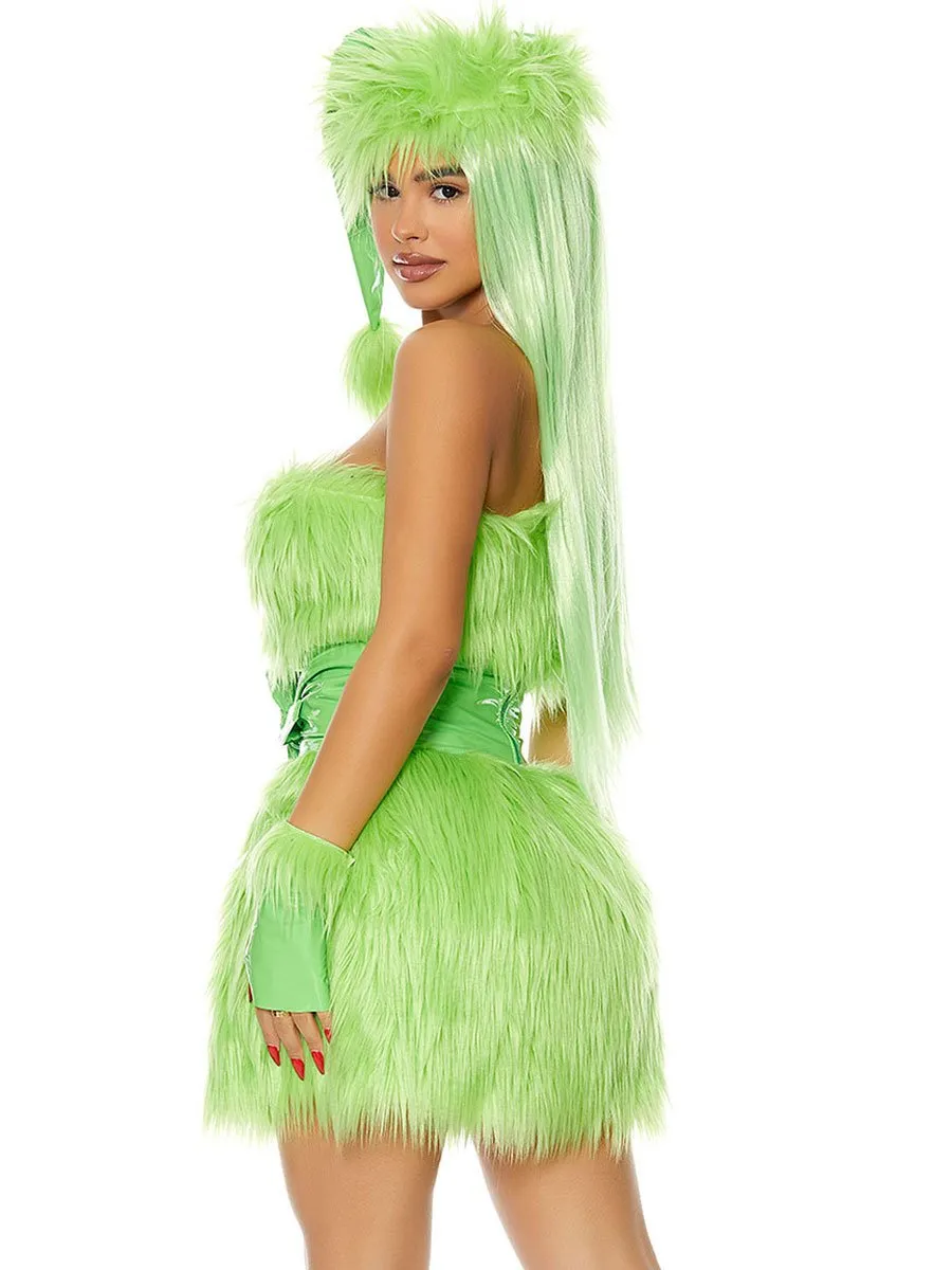 Green Monster Strapless Mini Dress
