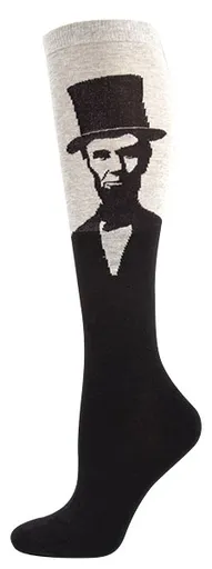 Grey and Black Lincoln Knee High Socks (Women's)