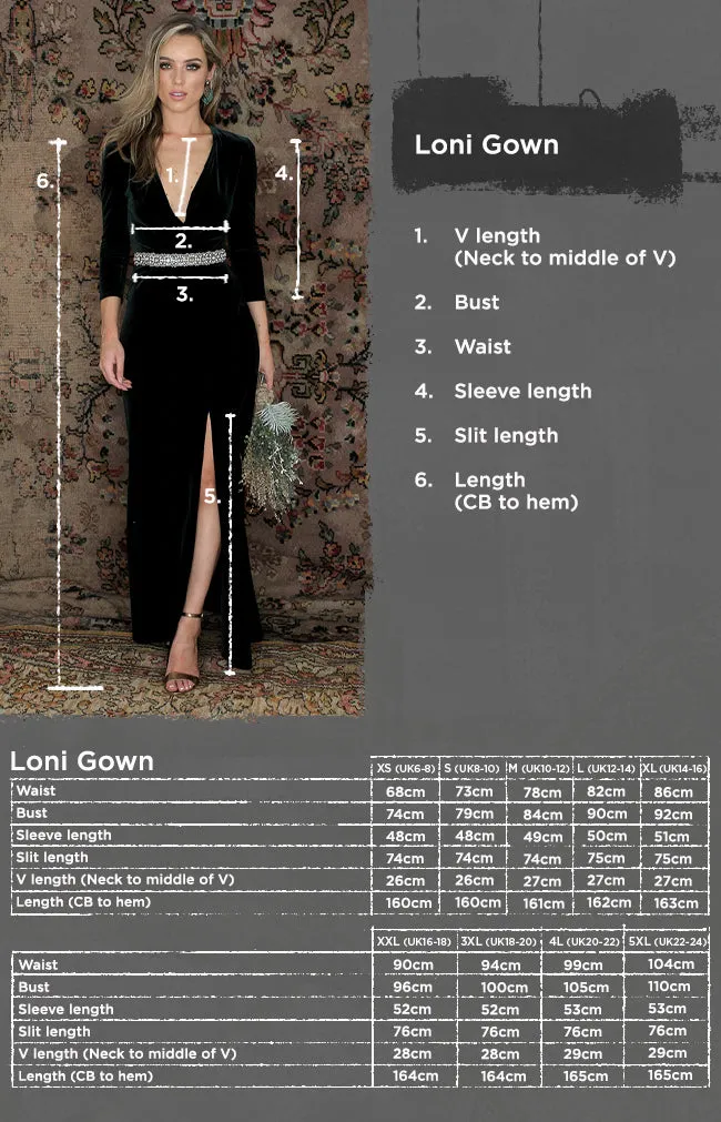 Loni Gown - Burgundy