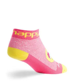 SockGuy S/M Pink Happy Ankle Socks