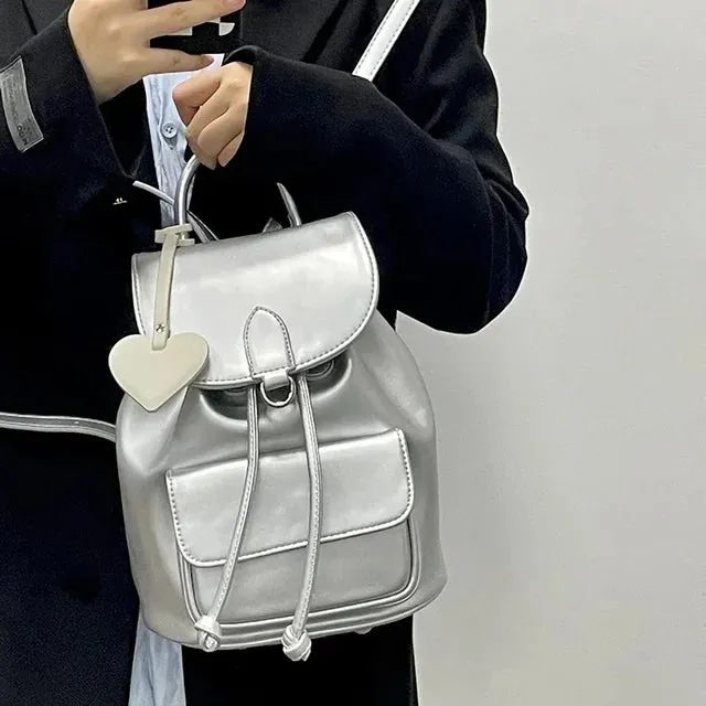 UAKISS  -  2024 Korean Simple Solid Cute Women's Schoolbags Casual All Match  Preppy Handbags Fashion Sweet Travel Backpacks Y2k Aesthetic