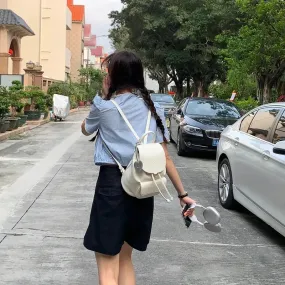 UAKISS  -  2024 Korean Simple Solid Cute Women's Schoolbags Casual All Match  Preppy Handbags Fashion Sweet Travel Backpacks Y2k Aesthetic