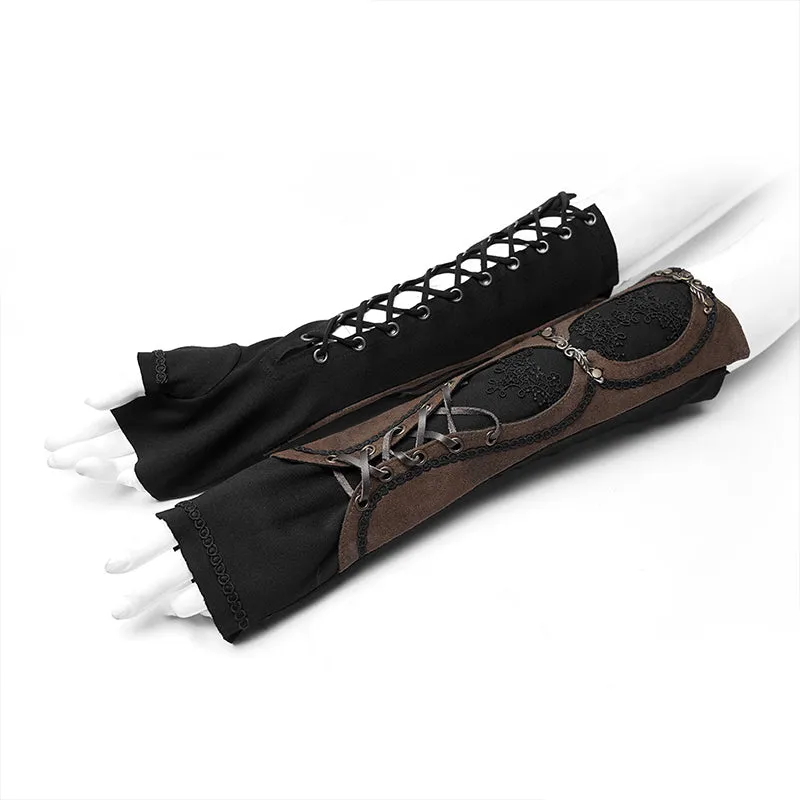WS-324SSF Steampunk fingerless vintage gloves