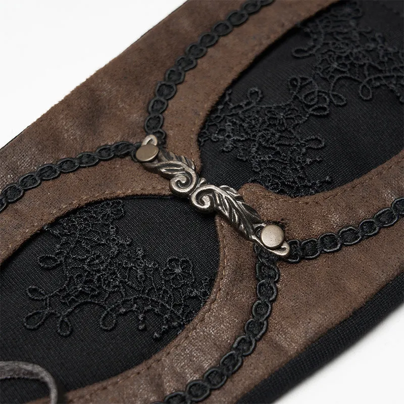 WS-324SSF Steampunk fingerless vintage gloves